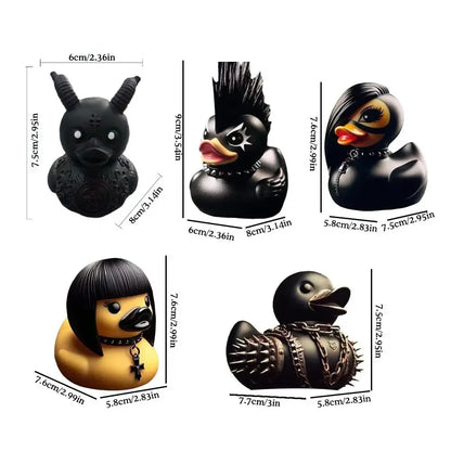 hot Duck Statue Gothic Sculpture Punk Animal Figurine Resin Desk Decoration Collectible Figurines Satan Duck Tabletop Ornaments