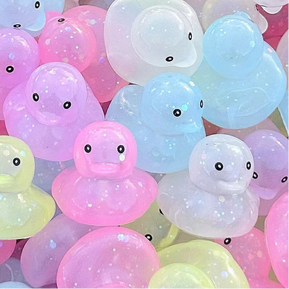 1-100Pcs Jelly colored Rubber Ducks Mini Duck Party Favors Bulk Ducks Summer Pool Floating Toys Rubber Ducks Birthday