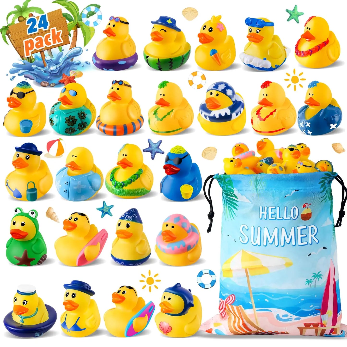 (BULK)YOU'VE BEEN DUCKED! 24pc Summer time Duckies
