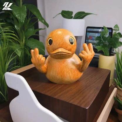 hot Duck Statue Gothic Sculpture Punk Animal Figurine Resin Desk Decoration Collectible Figurines Satan Duck Tabletop Ornaments