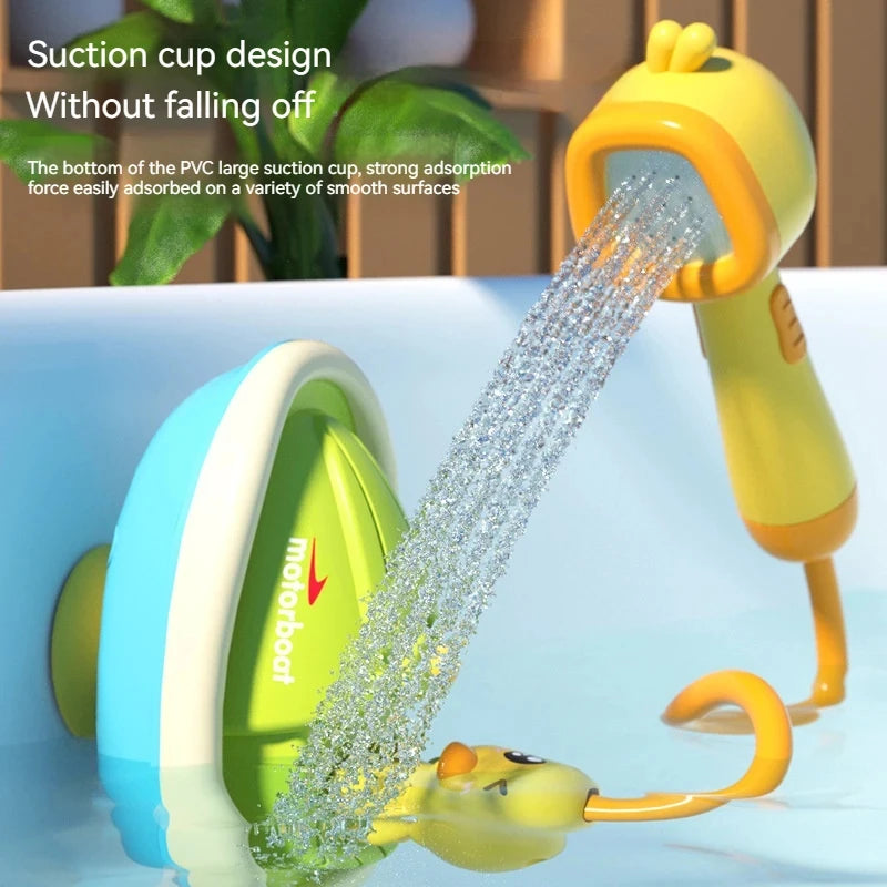 Cute Duck Bathtub Boat Toy with 3 Emotional Ducks Automatic Water Spray Toys for Toddlers Sensory Interactive Baby Shower Gift