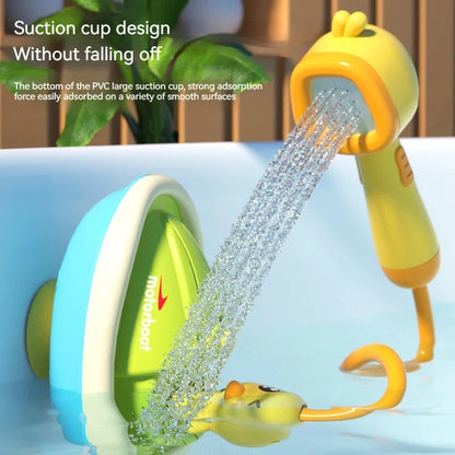 Cute Duck Bathtub Boat Toy with 3 Emotional Ducks Automatic Water Spray Toys for Toddlers Sensory Interactive Baby Shower Gift