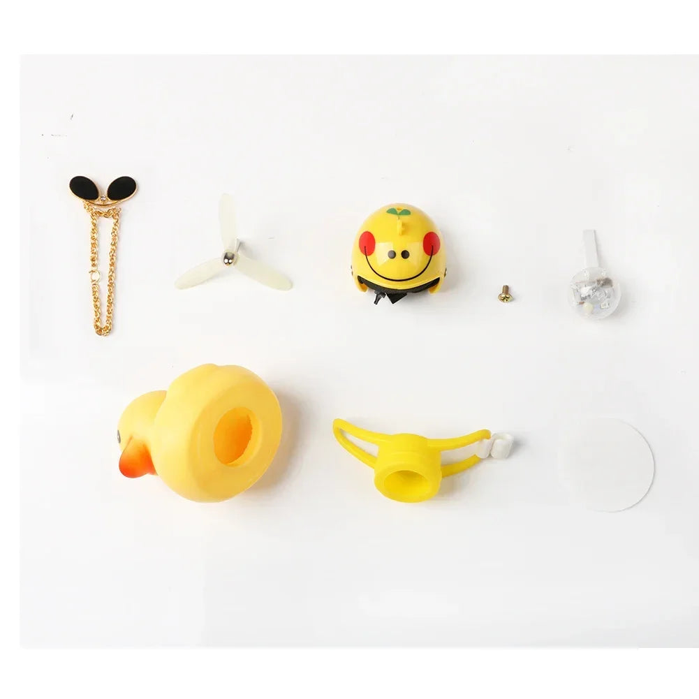 Luminous Glasses Helmet Duck Small Ornament Broken Wind Small Cute Yellow Duck Road Bike Motor Helmet Cycling Decor Figurines