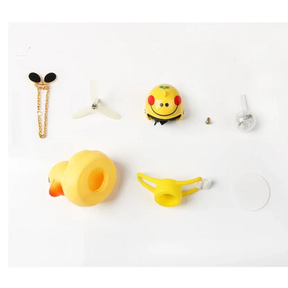Luminous Glasses Helmet Duck Small Ornament Broken Wind Small Cute Yellow Duck Road Bike Motor Helmet Cycling Decor Figurines
