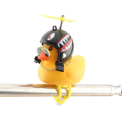 Various styles Motorcycle Accessories Cute Duck with lighting Propeller Helmet Broken Wind Rubber Duck Yellow Duck Ornaments