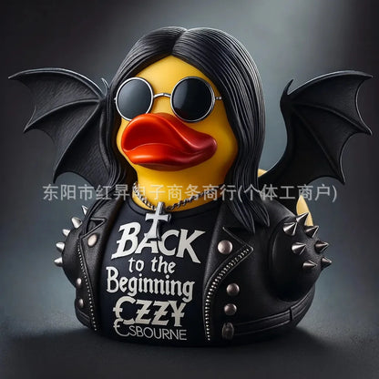 Creative Figurines for Ozzy Osbourne Back To The Beginning Rubber Duck Ornament Desktop Ornament for Party Commemorative Gift