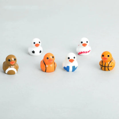 The Ball Duck desk decorative figurines 50/100PCS mini ducks Resin Car decorative DIY Accessories Football Basketball duck
