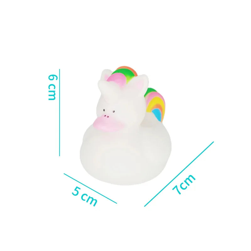 2/4PCS Bulk Small Unicorn Rubber Ducks Miniatures for Home Desk Ornament, Seasonal Holiday Birthday Pool Party Favors Decoration