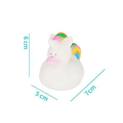 2/4PCS Bulk Small Unicorn Rubber Ducks Miniatures for Home Desk Ornament, Seasonal Holiday Birthday Pool Party Favors Decoration