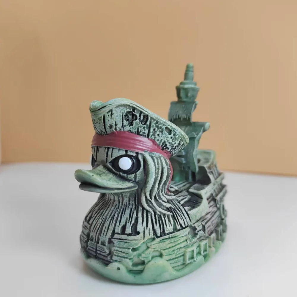 Pirate Ship Duck Scary Alien Duck Statue Creative Desktop Decoration Funny Car Dashboard & Desk Decor, Cool Gift for Adults New