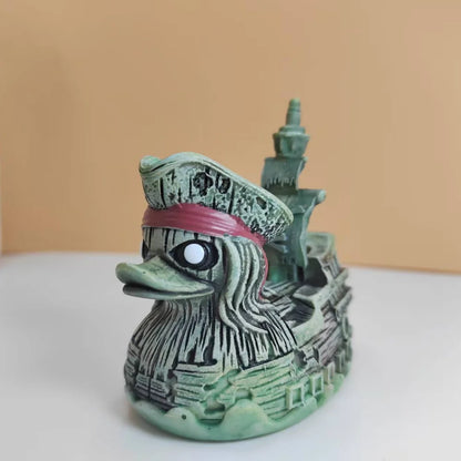 Pirate Ship Duck Scary Alien Duck Statue Creative Desktop Decoration Funny Car Dashboard & Desk Decor, Cool Gift for Adults New