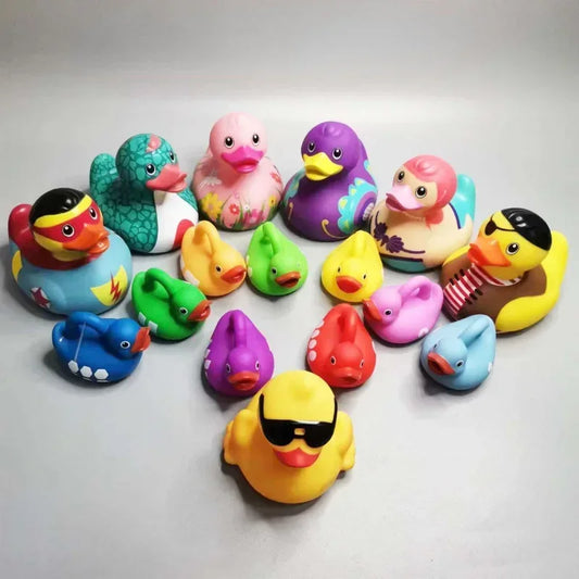 Cartoon Superman Pirate Doctor Nurse Rubber Duck Squeezing Ducks Stress Relieving Toys Bath Swimming Pool Decorations Kids Gifts