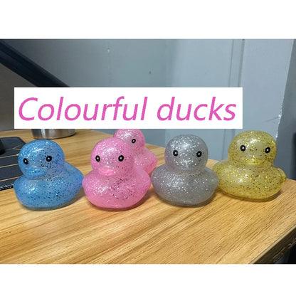 1-100Pcs Colourful  Rubber Ducks Mini Duck Party Favors Bulk Ducks Summer Pool Floating Toys Rubber Ducks Birthday