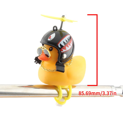 Various styles Motorcycle Accessories Cute Duck with lighting Propeller Helmet Broken Wind Rubber Duck Yellow Duck Ornaments