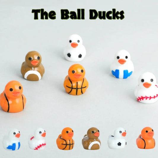 The Ball Duck desk decorative figurines 50/100PCS mini ducks Resin Car decorative DIY Accessories Football Basketball duck