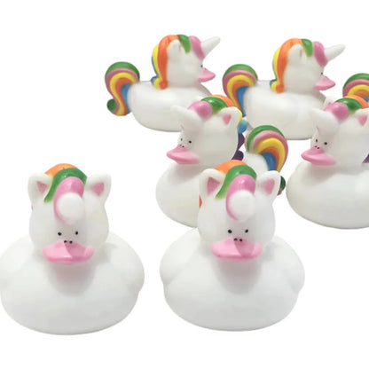 2/4PCS Bulk Small Unicorn Rubber Ducks Miniatures for Home Desk Ornament, Seasonal Holiday Birthday Pool Party Favors Decoration