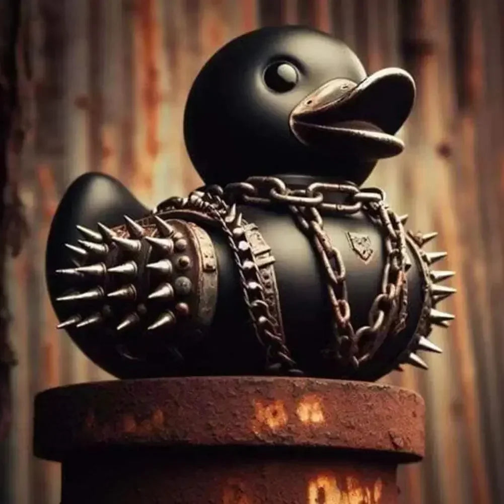 hot Duck Statue Gothic Sculpture Punk Animal Figurine Resin Desk Decoration Collectible Figurines Satan Duck Tabletop Ornaments