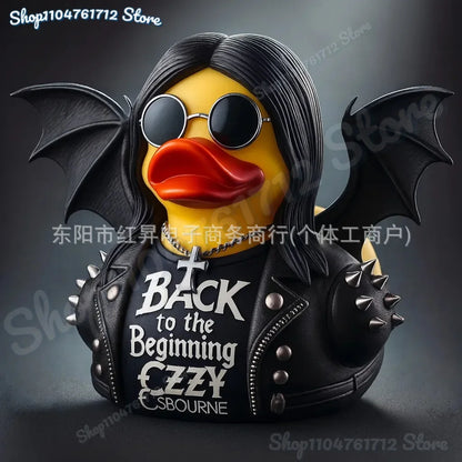 Creative Figurines for Ozzy Osbourne Back To The Beginning Rubber Duck Ornament Desktop Ornament for Party Commemorative Gift