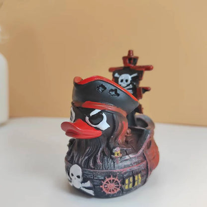 Pirate Ship Duck Scary Alien Duck Statue Creative Desktop Decoration Funny Car Dashboard & Desk Decor, Cool Gift for Adults New