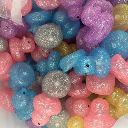 1-100Pcs Colourful  Rubber Ducks Mini Duck Party Favors Bulk Ducks Summer Pool Floating Toys Rubber Ducks Birthday