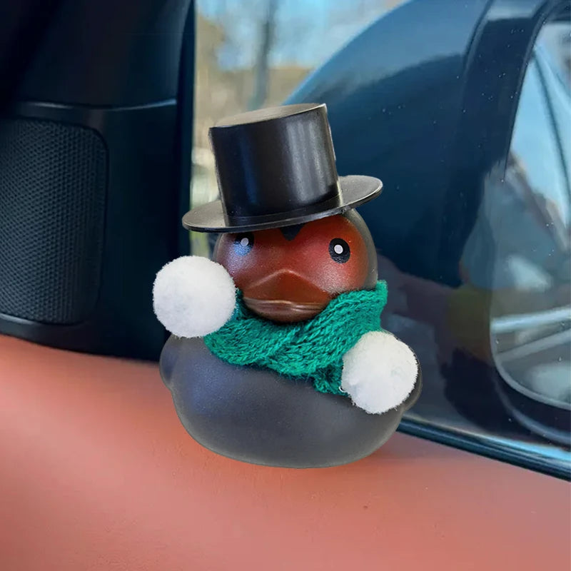 Rubber Duck Toy Car Ornaments Car Dashboard Decorations Motor Accessories Yellow Duck Ornaments with Helmet for Bike Cycling