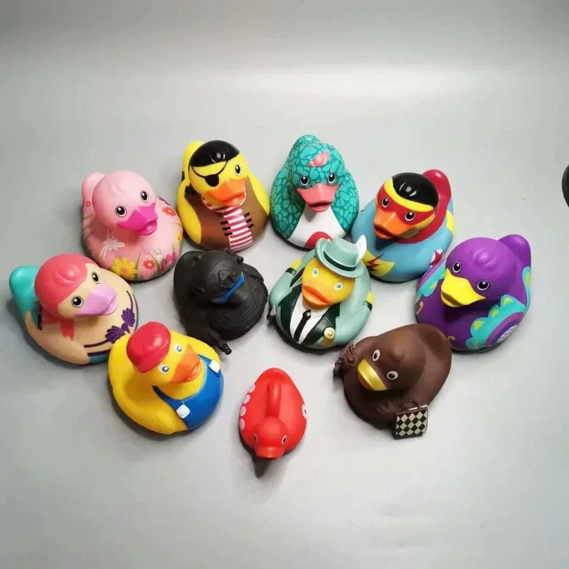 Cartoon Superman Pirate Doctor Nurse Rubber Duck Squeezing Ducks Stress Relieving Toys Bath Swimming Pool Decorations Kids Gifts