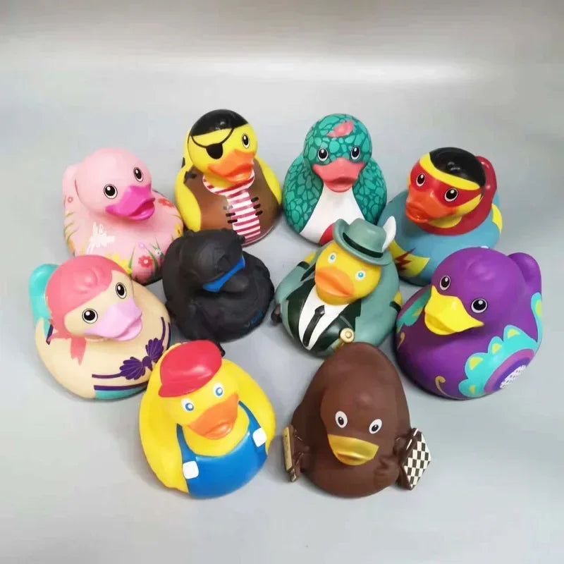 Cartoon Superman Pirate Doctor Nurse Rubber Duck Squeezing Ducks Stress Relieving Toys Bath Swimming Pool Decorations Kids Gifts