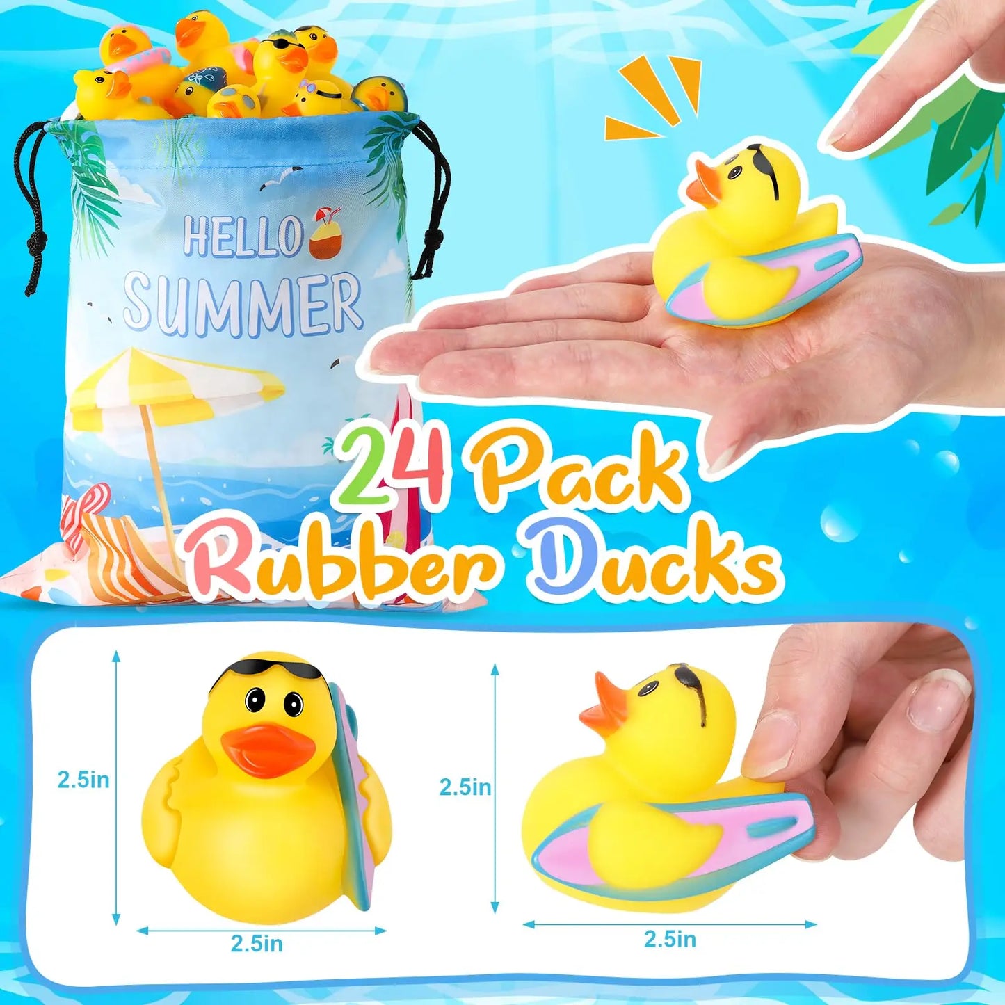 (BULK)YOU'VE BEEN DUCKED! 24pc Summer time Duckies