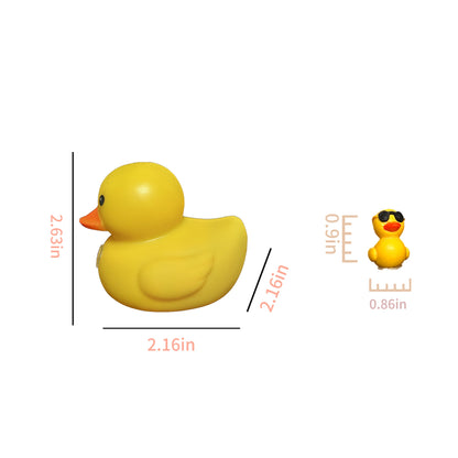 Rubber Duck Toy Car Ornaments Car Dashboard Decorations Motor Accessories Yellow Duck Ornaments with Helmet for Bike Cycling