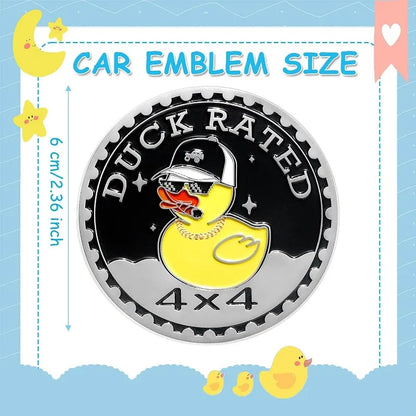 Duck Rated Car Emblem - Metal Cool Duck Stickers