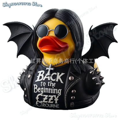 Creative Figurines for Ozzy Osbourne Back To The Beginning Rubber Duck Ornament Desktop Ornament for Party Commemorative Gift