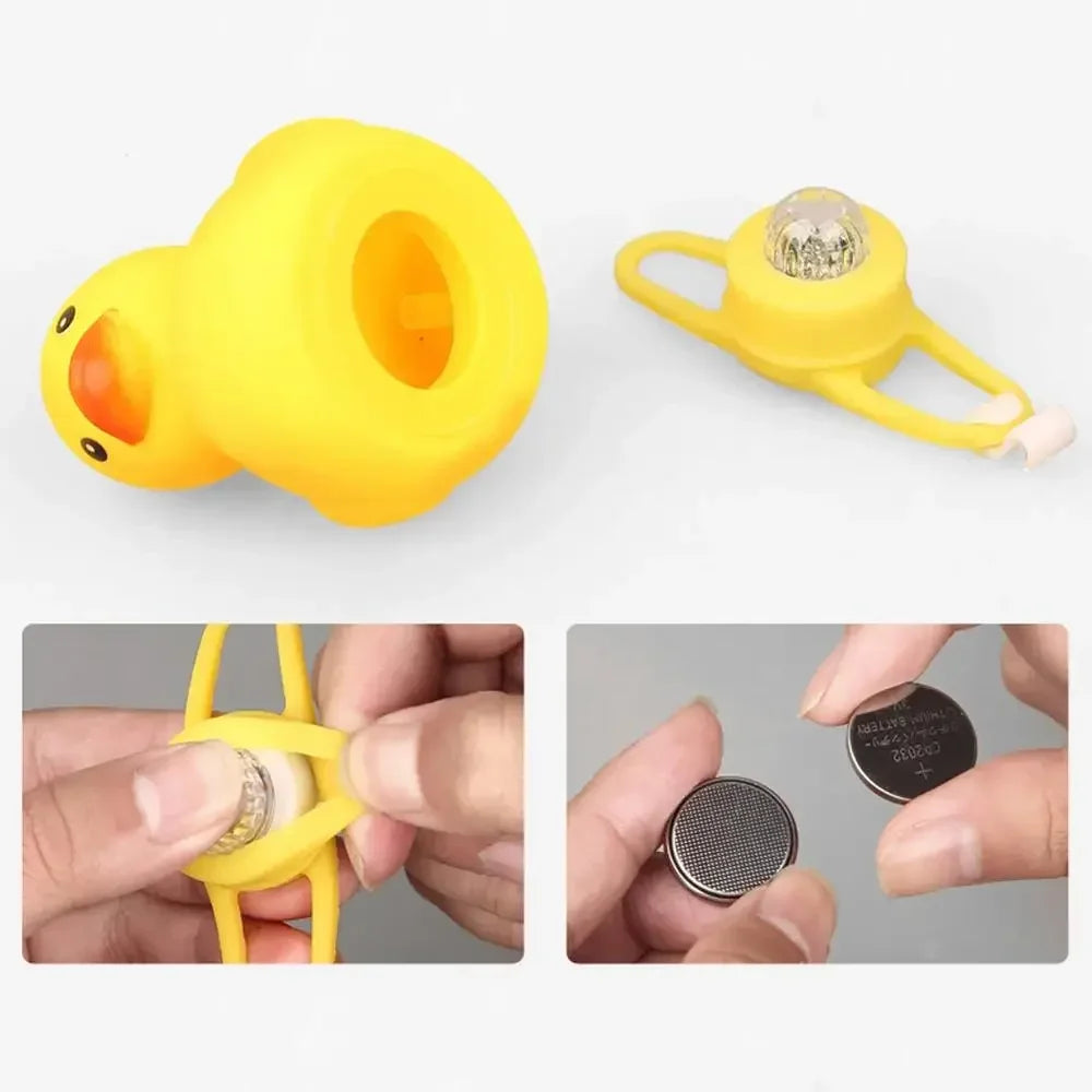 Luminous Glasses Helmet Duck Small Ornament Broken Wind Small Cute Yellow Duck Road Bike Motor Helmet Cycling Decor Figurines