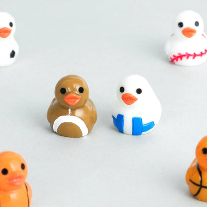 The Ball Duck desk decorative figurines 50/100PCS mini ducks Resin Car decorative DIY Accessories Football Basketball duck
