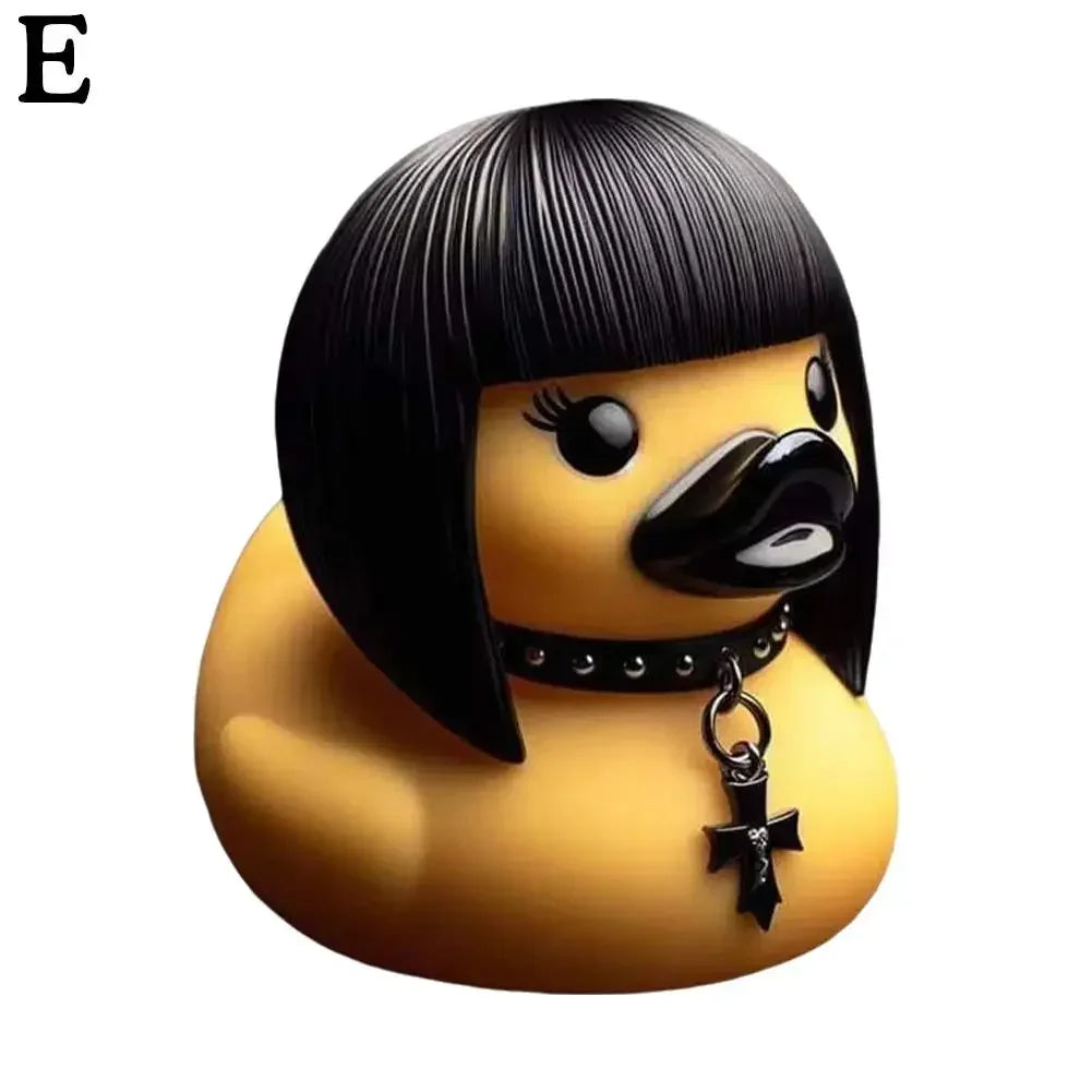 hot Duck Statue Gothic Sculpture Punk Animal Figurine Resin Desk Decoration Collectible Figurines Satan Duck Tabletop Ornaments
